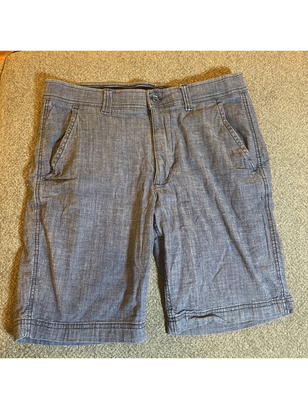 St. John's Bay Shorts Mens 34 Blue Chino Comfort Stretch Casual Flat Front